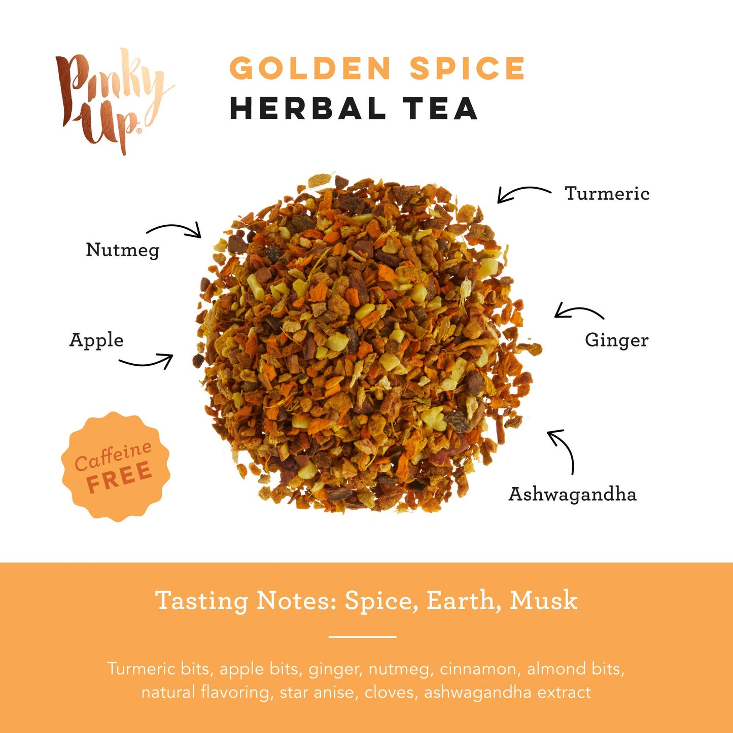Golden Spice Herbal Tea – Caffeine-Free Turmeric & Ashwagandha Herbal Infusion