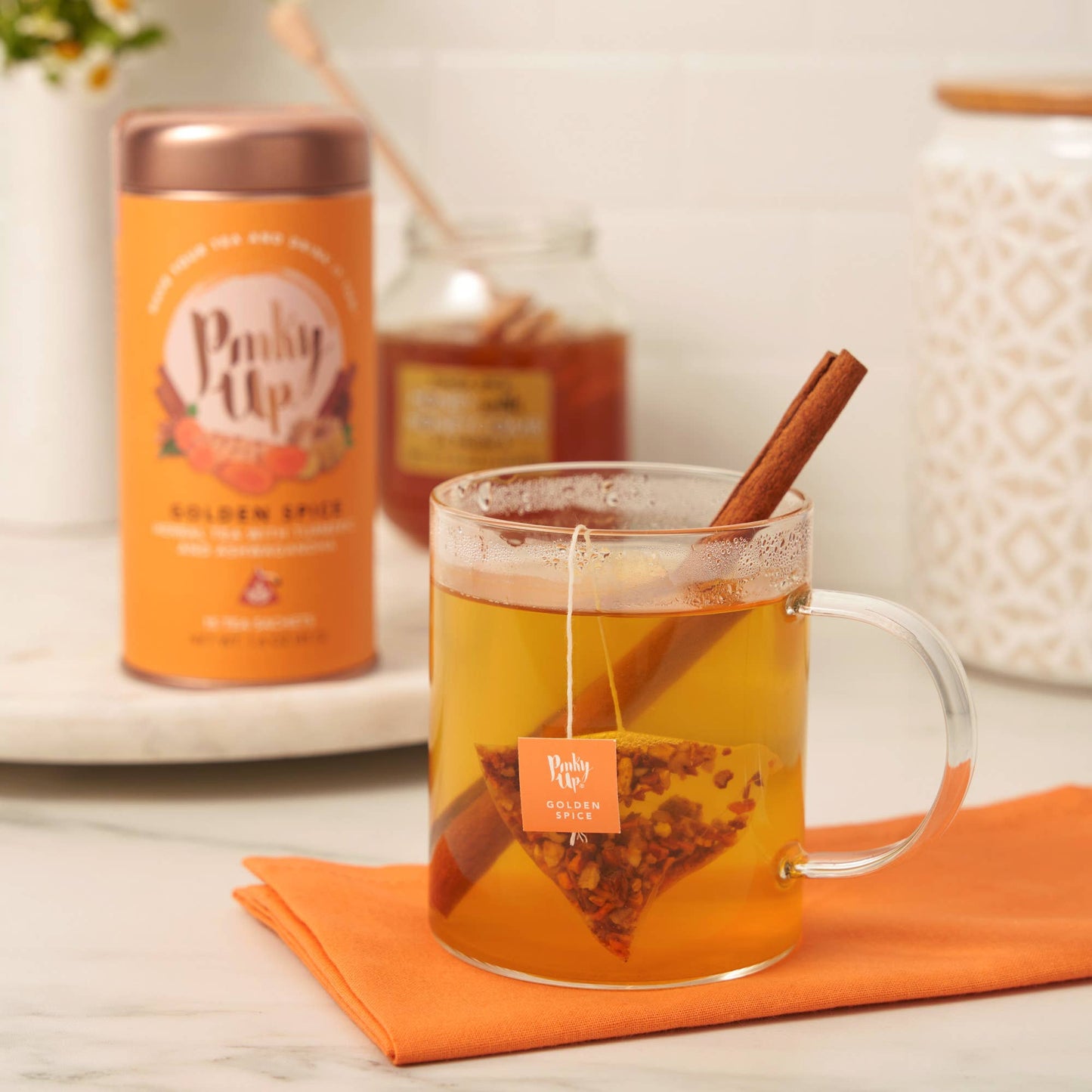 Golden Spice Herbal Tea – Caffeine-Free Turmeric & Ashwagandha Herbal Infusion