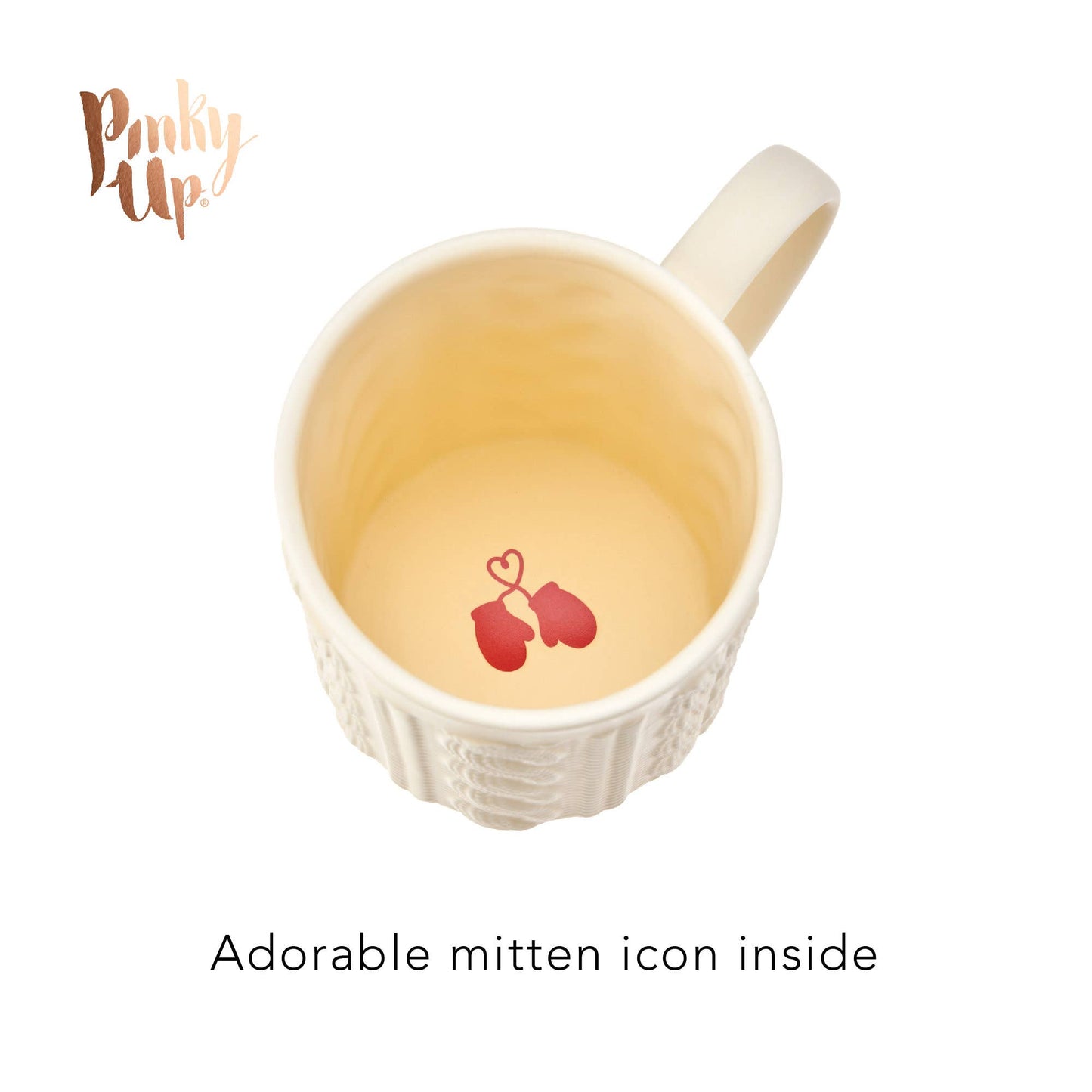 Annette™ 3D Ceramic Mug with Infuser Knit Warm and Cozy