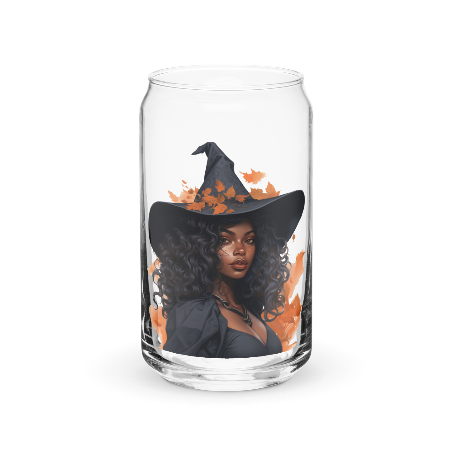 Leilani - 16 oz Fall Witch-Inspired Can-Shaped Glass