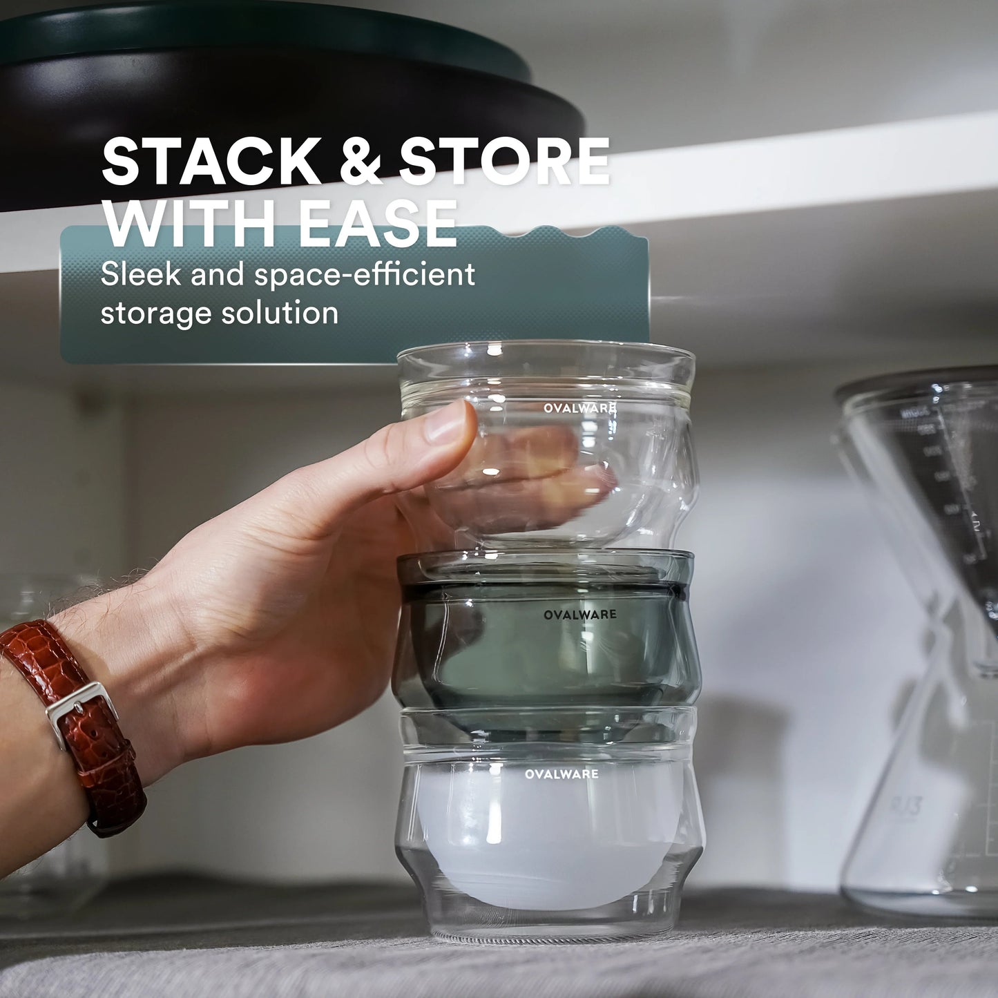 Ovalware Latte Master Glasses | Double Wall Borosilicate Glass (Set of 2)
