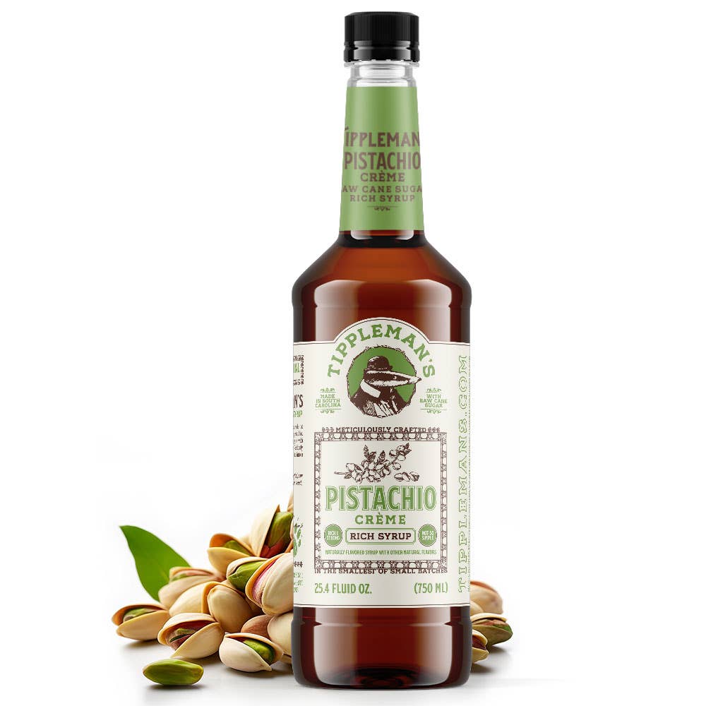 Tippleman’s Pistachio Crème Syrup 750ml bottle for coffee, lattes and specialty drinks