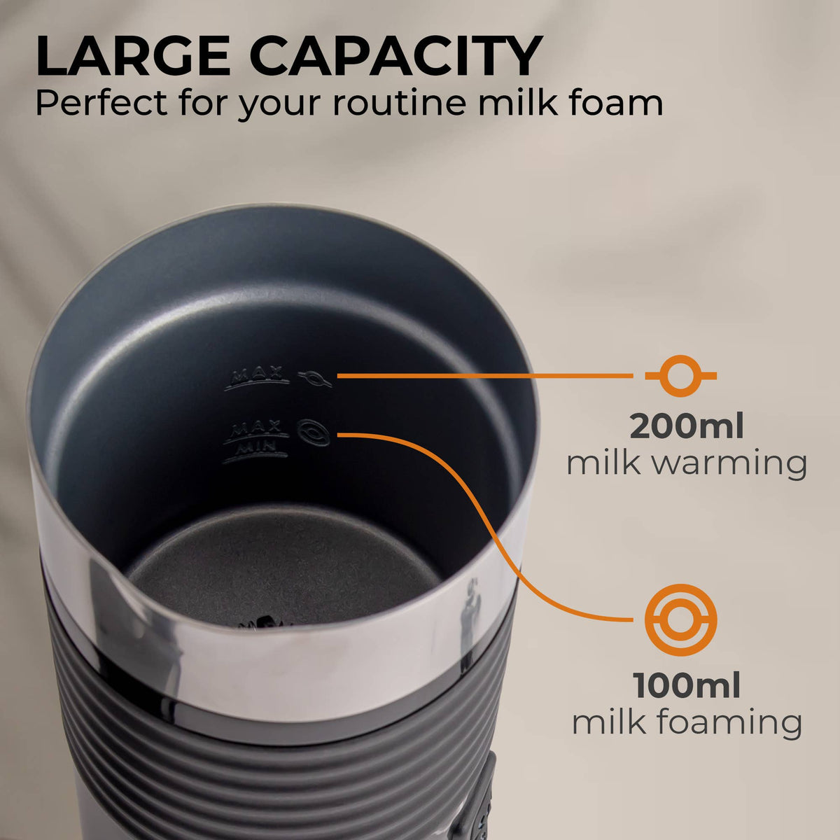 Kaffe milk frother and warmer with double-wall construction