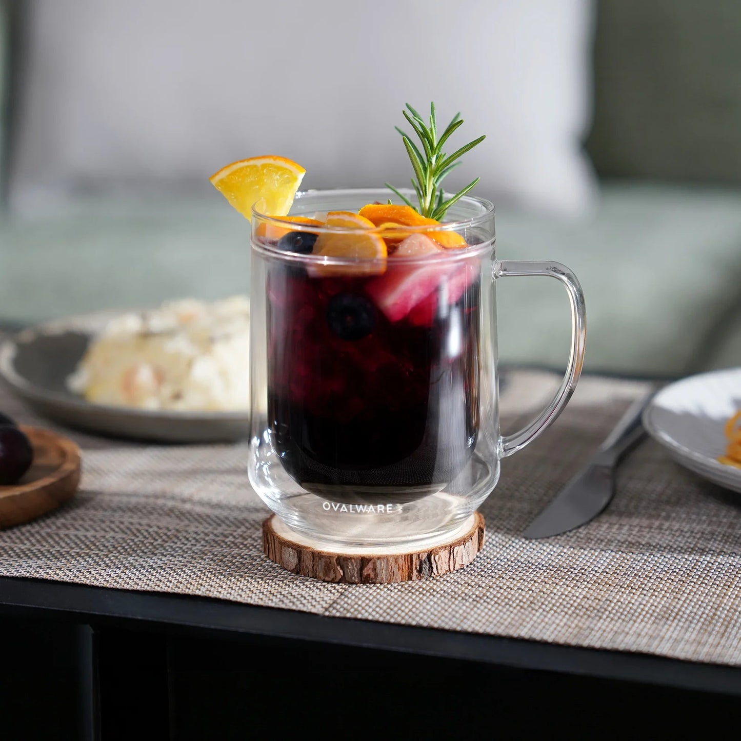 Ovalware Double Wall Glass Mug Set | 17 oz (Set of 2)
