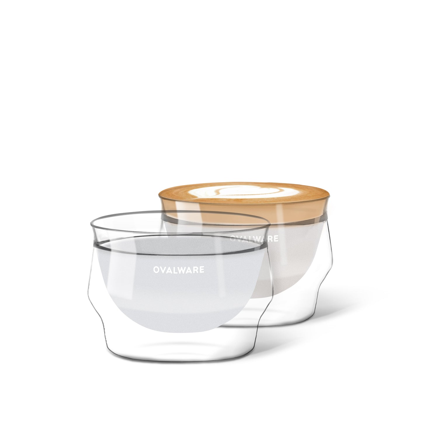 Ovalware Latte Master Glasses | Double Wall Borosilicate Glass (Set of 2)