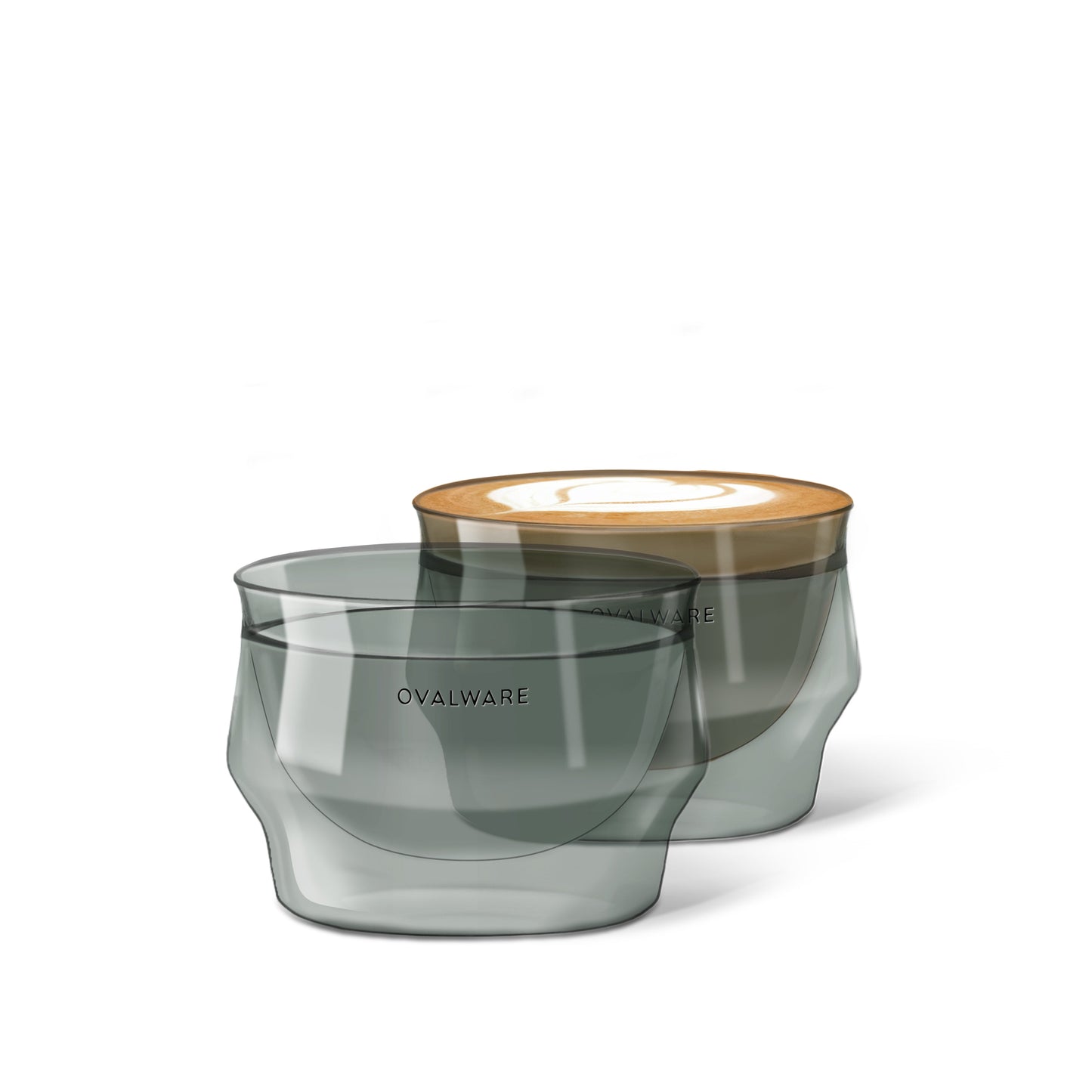 Ovalware Latte Master Glasses | Double Wall Borosilicate Glass (Set of 2)
