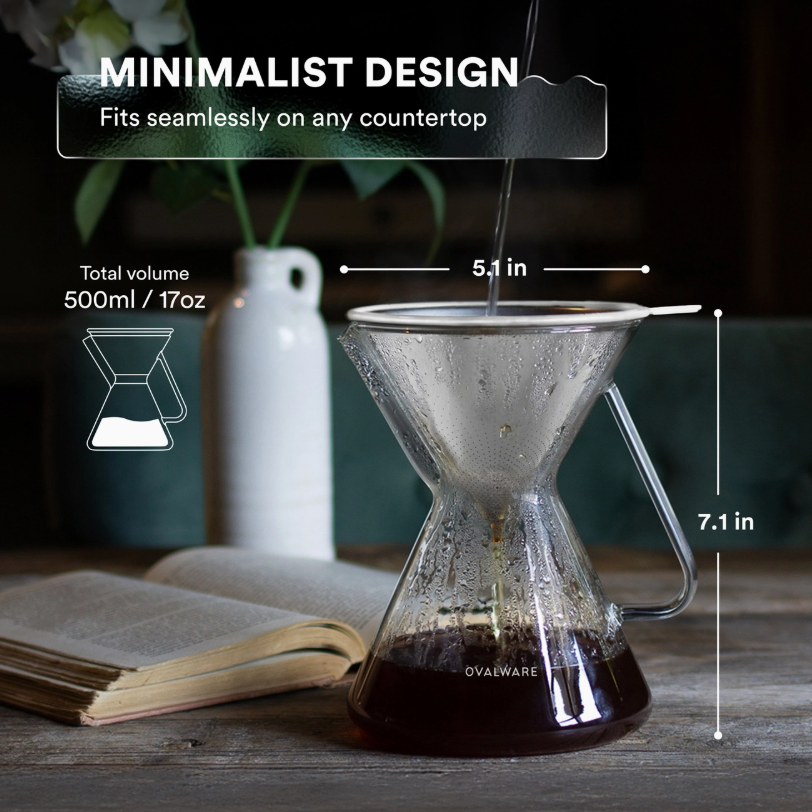 RJ3 Pour Over Coffee Maker with Filter