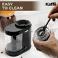 Kaffe coffee grinder with a hand cleaning it, labeled 'Easy to Clean'.