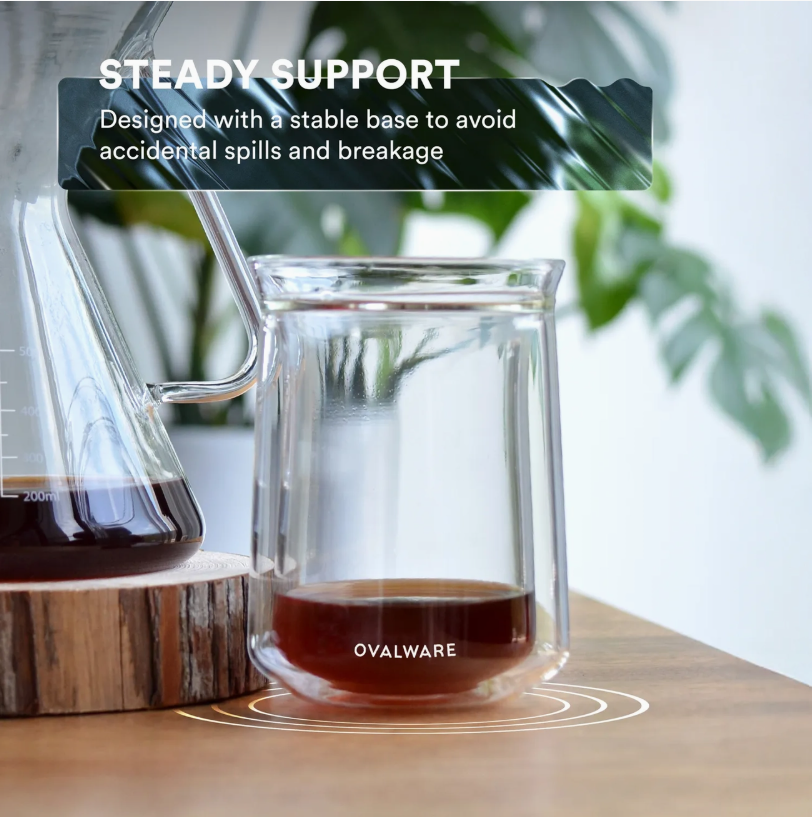 Ovalware 12 oz double wall coffee glass product image