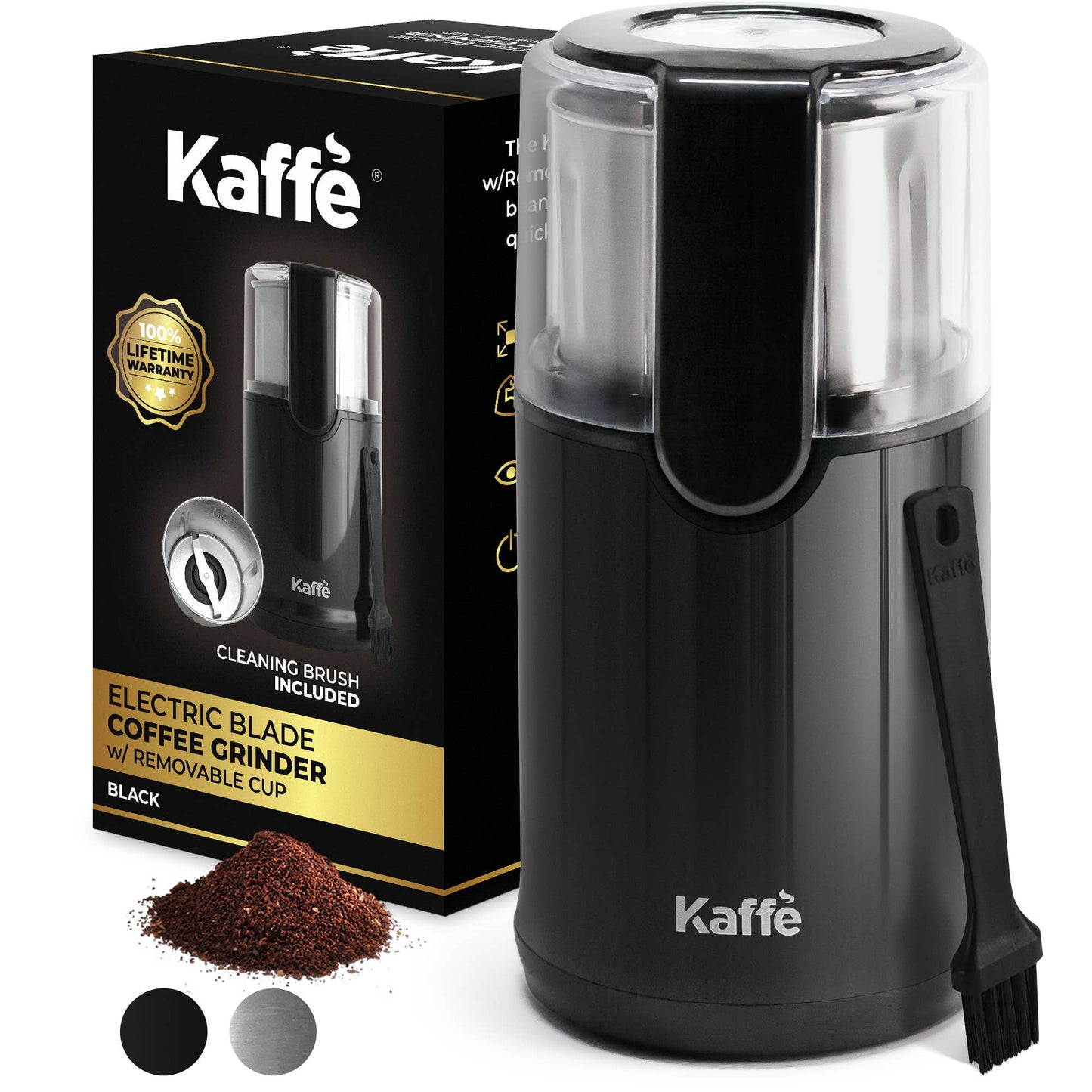 Kaffe Electric Blade Coffee Grinder w/ Removable Cup (4.5oz)