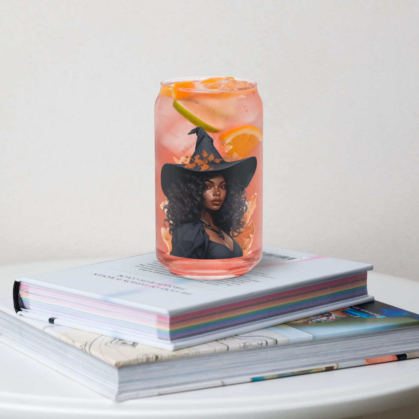 Leilani - 16 oz Fall Witch-Inspired Can-Shaped Glass