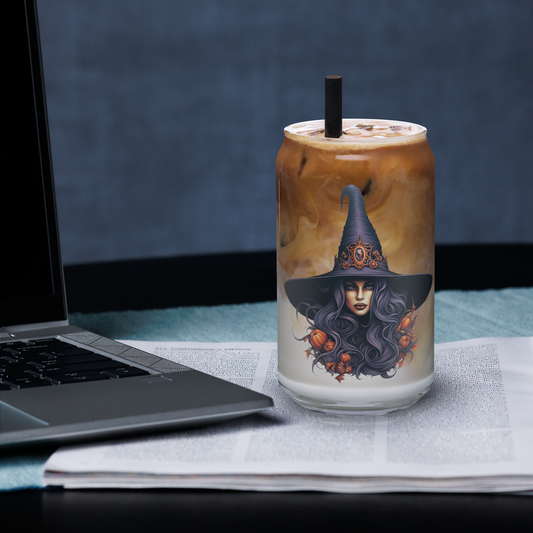 Althea - 16 oz Fall Witch-Inspired Can-Shaped Glass