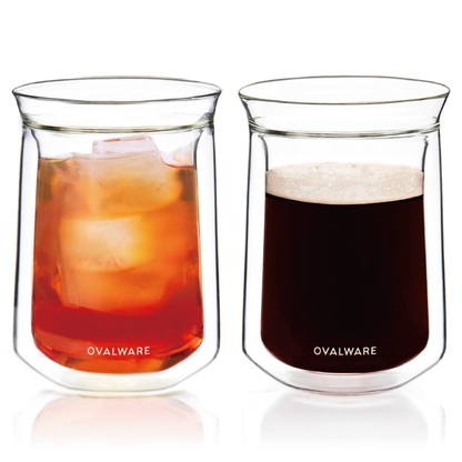 Ovalware double wall coffee tasting glasses, 12 oz