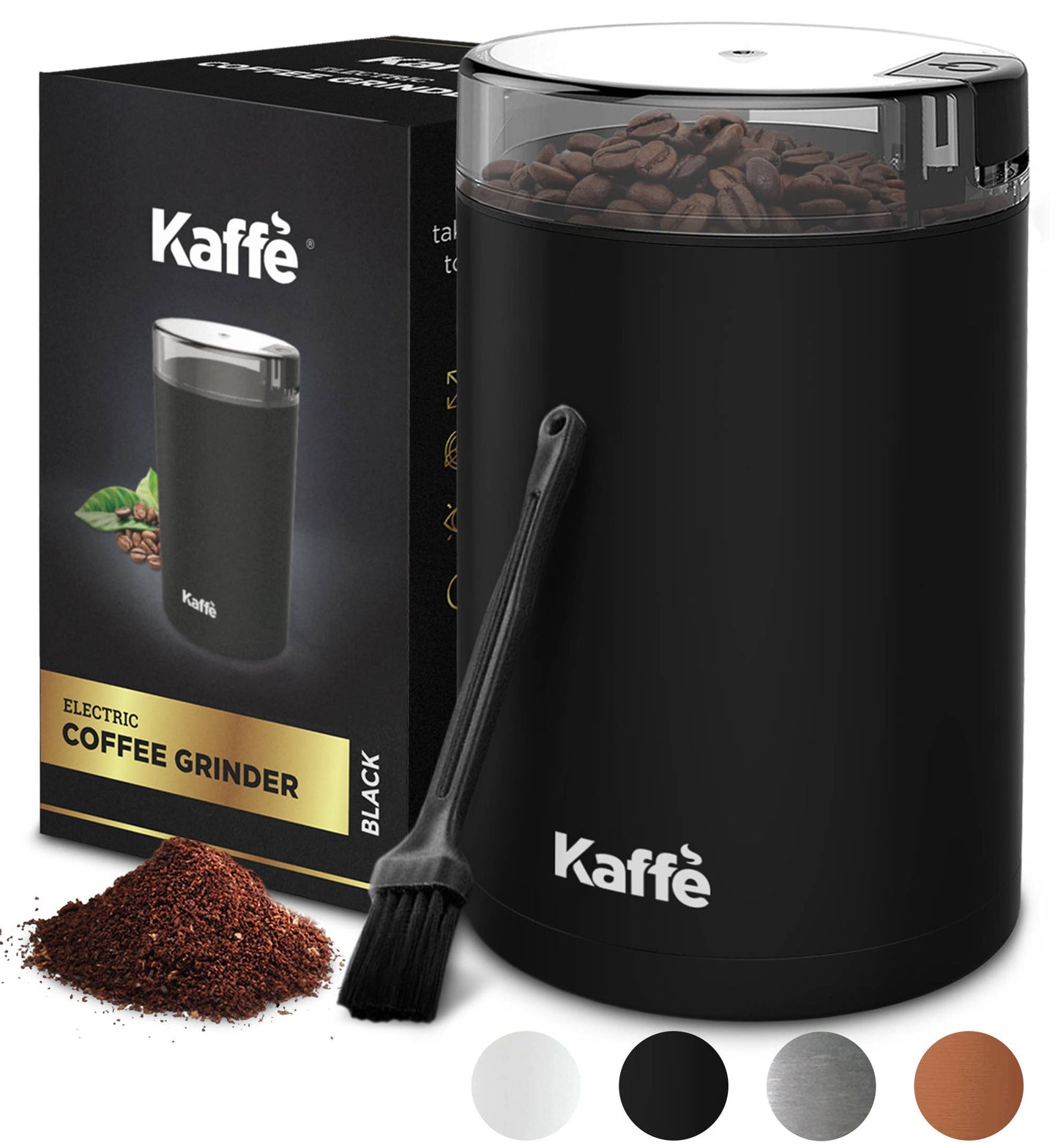 Kaffe Electric Coffee Grinder w/ Cleaning Brush