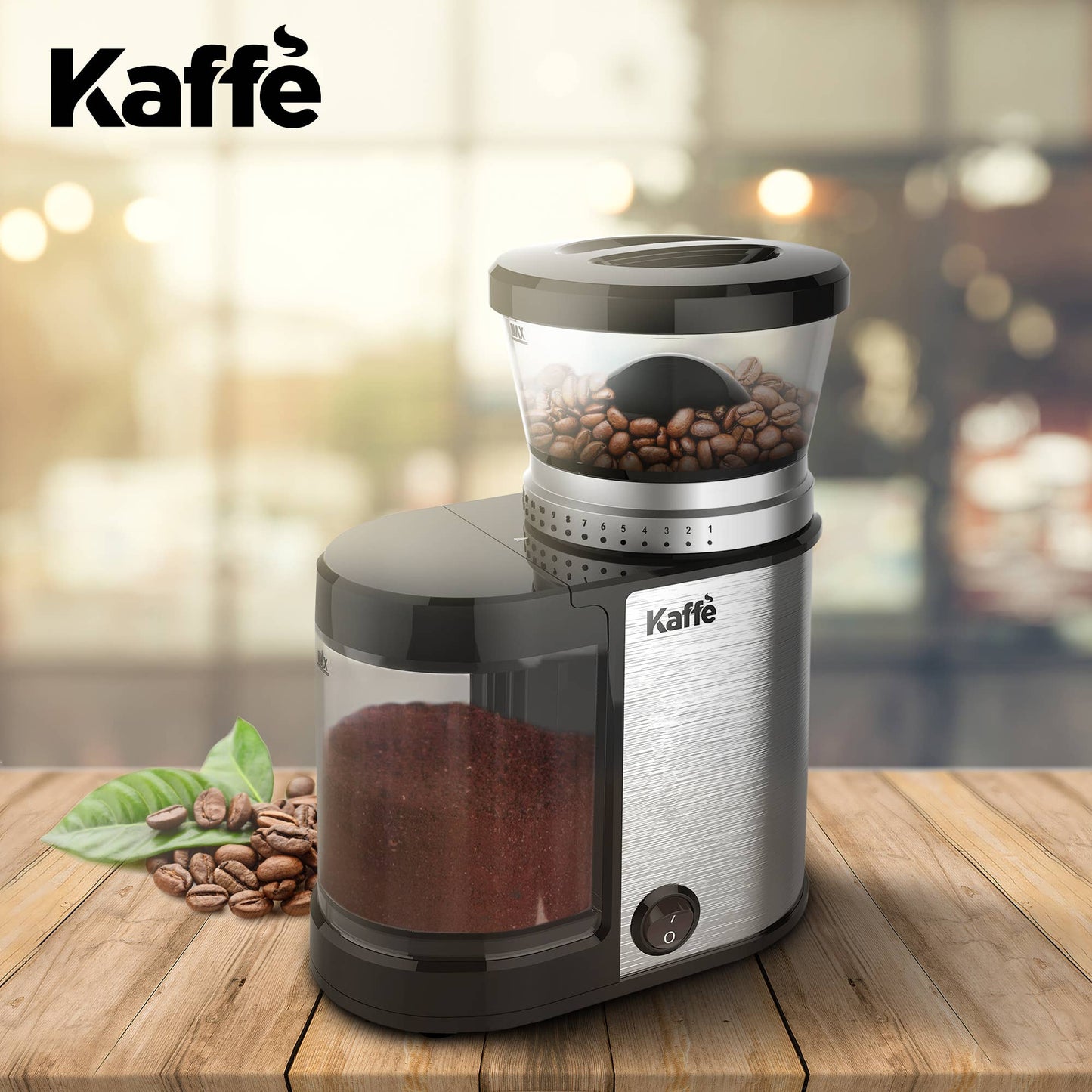 Kaffe Stainless Steel Electric Burr Coffee Grinder