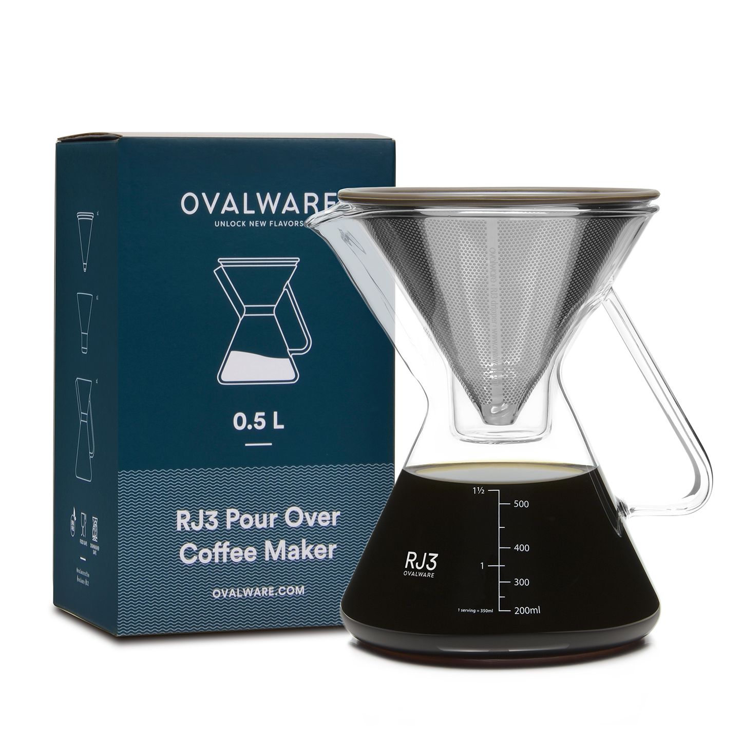 RJ3 Pour Over Coffee Maker with Filter