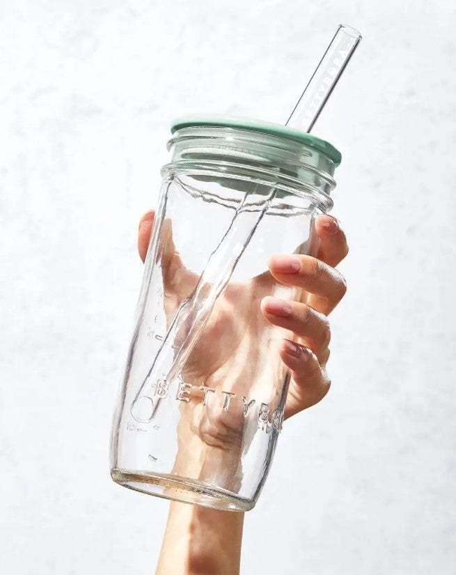 Glass Boba Tumbler and Straw