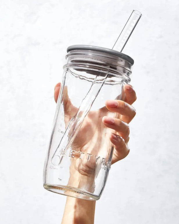 Glass Boba Tumbler and Straw