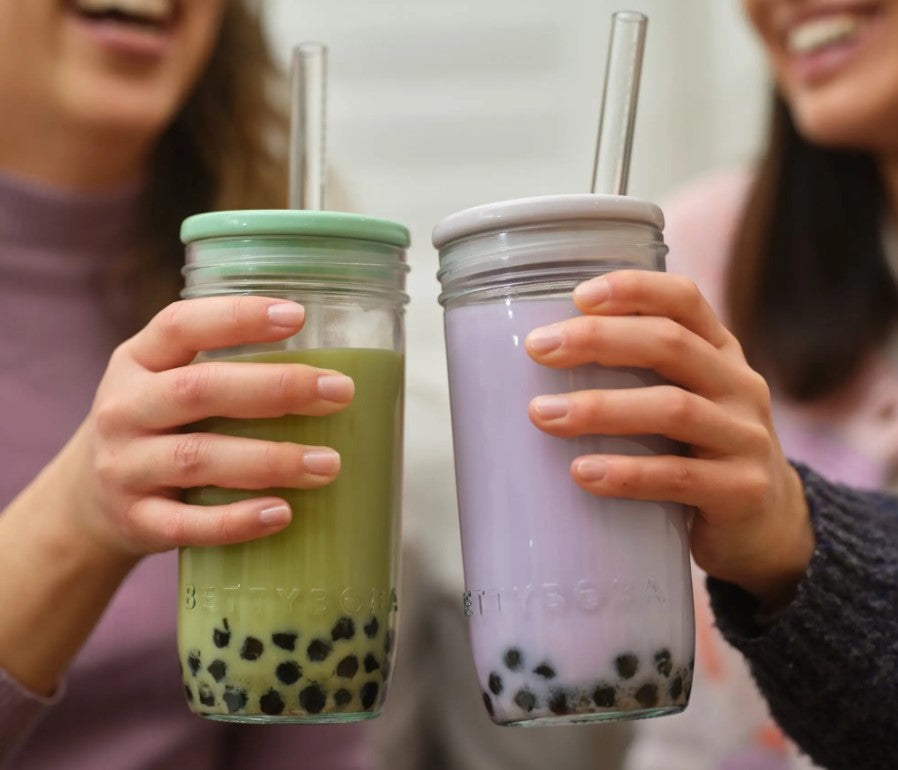 Glass Boba Tumbler and Straw