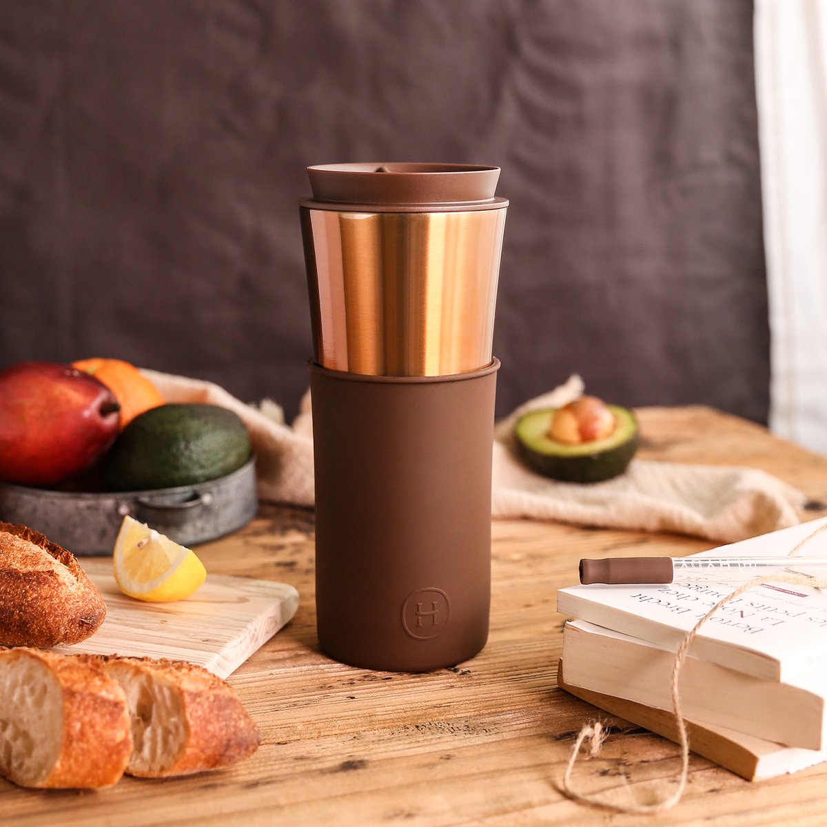 Bronze Gold Travel Mug - Mocha