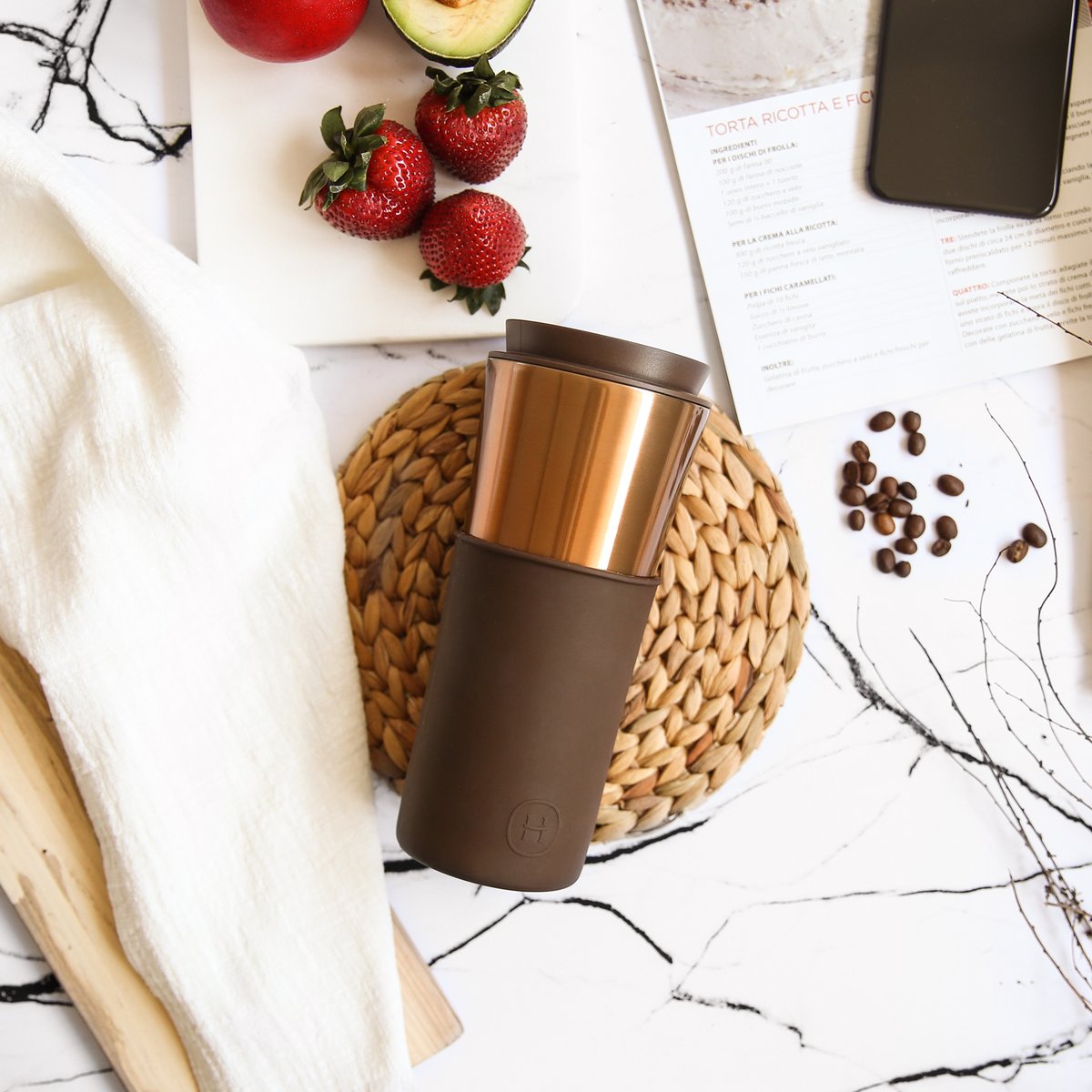 Bronze Gold Travel Mug - Mocha